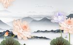 荷花 现代中式山水 TIf分层