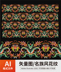 复古传统名族风花纹
