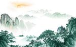 新中式最新简约山水 Tif分层
