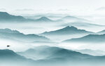 简约 中式山水背景 TIf分层