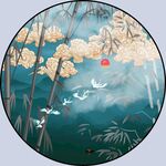 新中式圆形装饰画 