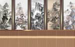 新中式山水背景墙