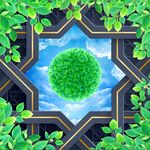 3D蓝天树叶天顶地画