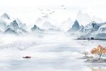 新中式山水背景墙