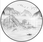 圆形山水装饰画