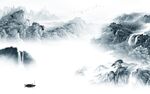 简约现代风山水画 Tif分层
