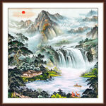 紫气东来国画财源广进风水画