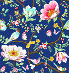 叶子小鸟花朵
