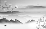 花鸟 灰色高清山水 TIf分层