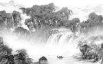 最新 中式风山水画 TIF分层