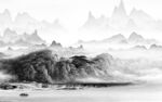 别墅 大气灰山水画 tiF分层