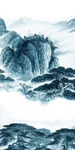 蓝色 现代玄关山水 tiF分层