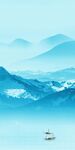 蓝色大气山水玄关 TIf分层