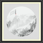 圆形水墨画