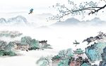 国画意境高清山水 tif分层