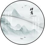 圆形山水画