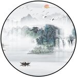 圆形山水画