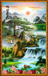竖幅山水画