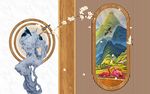 新中式背景墙 