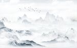 简约山水新中式背景墙