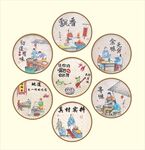 复古农家乐墙壁手绘挂画