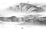 简约中式山水框画 Tif分层