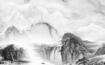 高档灰色新款山水 tif分层