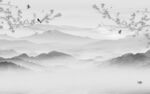 大气高雅灰山水画 Tif分层