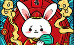 发财兔插画