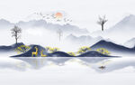 意境 客厅新山水画 tIF分层