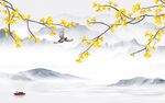 花鸟 客厅新山水画 tIF分层