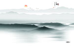爆款 中式画山水图 TIf分层