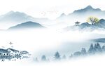 现代 中式画山水图 TIf分层