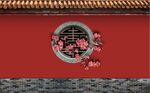 中式故宫红墙建筑背景墙壁画