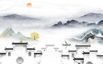 人气 极简背景山水 tif分层