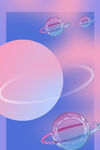 蓝色粉色背景图星球星空海报