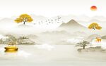 最新 爆款山水墙画 Tif分层