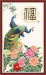 孔雀牡丹图