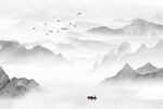 新中式山水背景墙