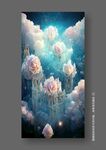 梦幻粉色玫瑰城堡儿童房装饰画