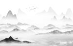 高雅 大气灰色山水 TIf分层