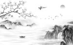 高端 高档灰山水画 tif分层