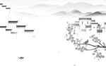 客厅 灰色山水背景 tif分层
