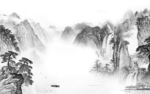 最新 灰色大气山水 tIF分层