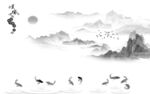 高档 灰背景山水画 tiF分层