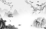 最新 高雅灰色山水 tIF分层