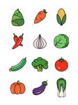 手绘线条蔬菜