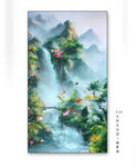 仙境山水水墨画