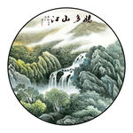 圆形山水画