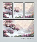 桃花抽象画
